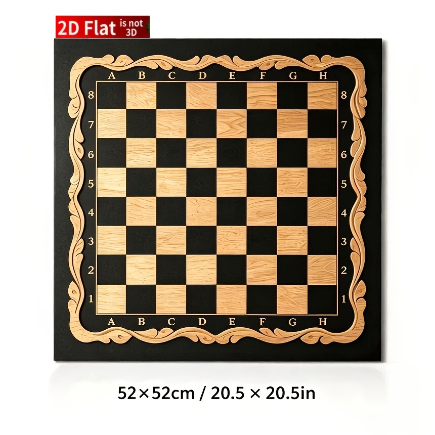 TEMU 1 tapis d'échecs rétro à motif de grain de bois, tapis de table standard international pour échecs, tapis de jeu de léger, tapis antidérapant