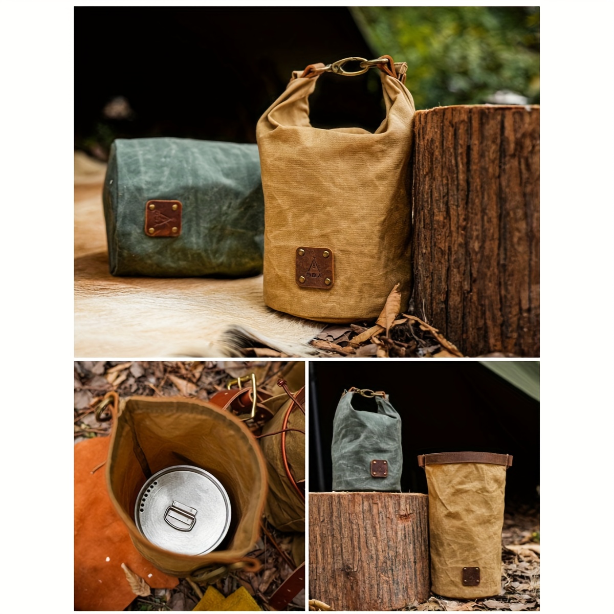 Oil Wax Canvas Outdoor Camping Multifunctional Tool Organizer Bag