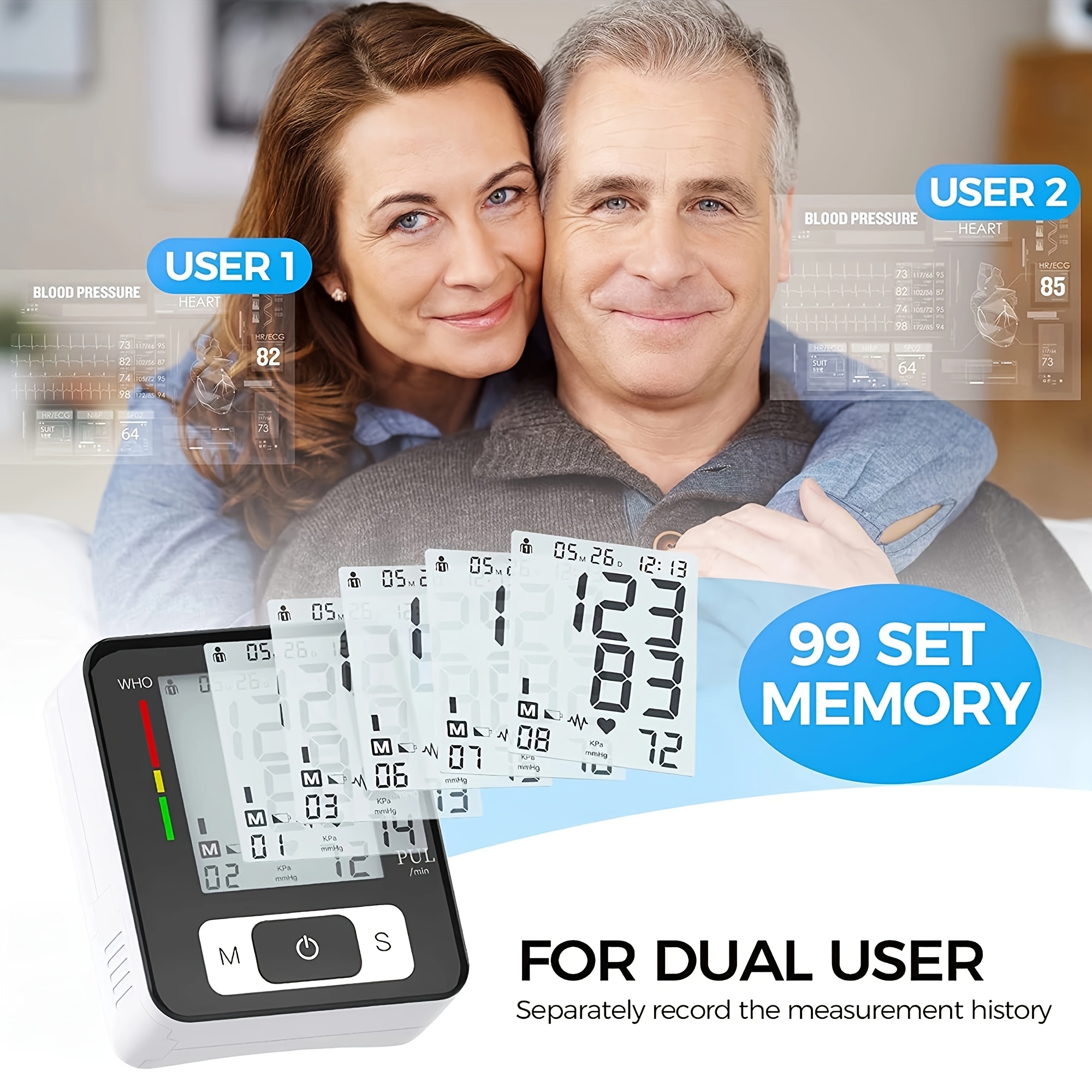   kun wrist   with adjustable cuff 90 memory battery operated aaa not included for home   use health monitoring device Product details 4