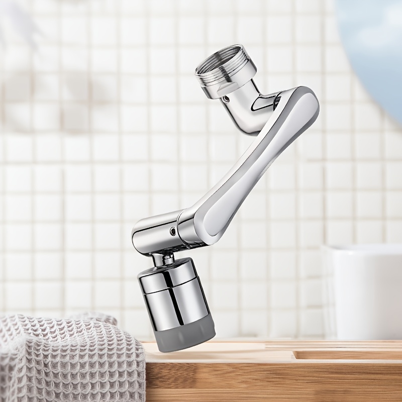 304 stainless steel mechanical arm faucet rotatable spout with multi functional adapter head splash proof for toilet and washbasin details 1