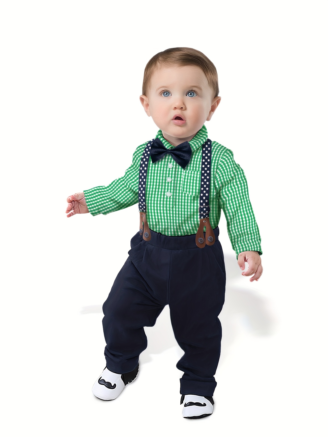 Traje Formal Trajes De NiÃ±os Con Tirantes 4pcs Conjunto De Ropa