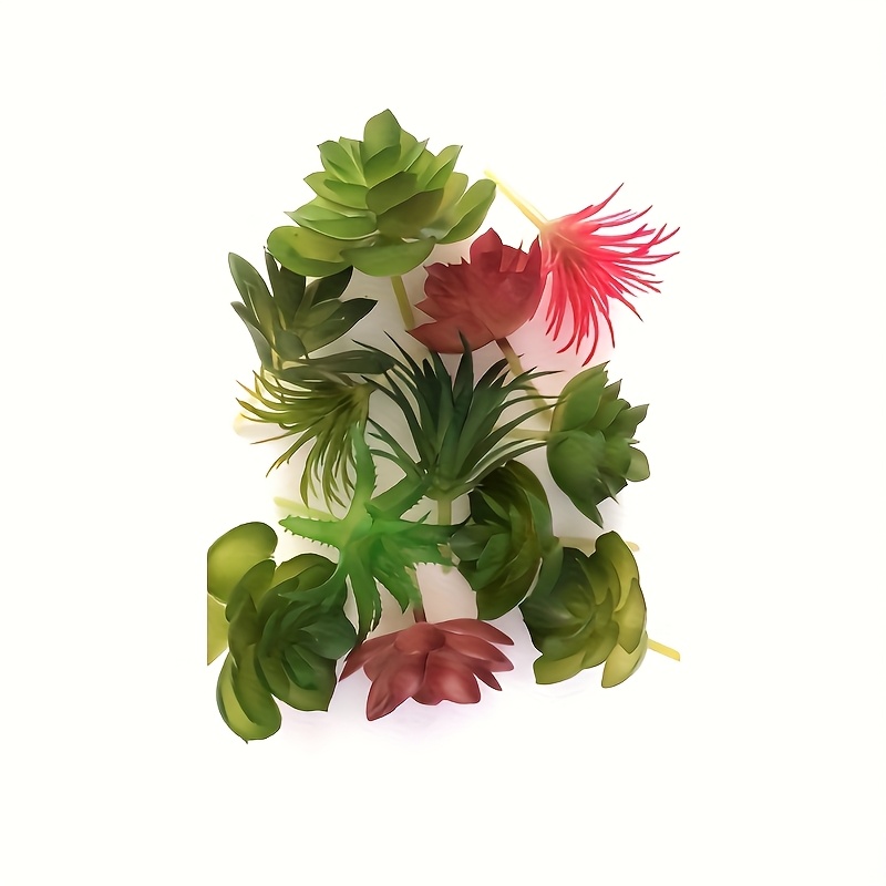 Image of 12pcs Artificial Succulent Plant Set - Faux Greenery For Home And Office Decor, Ideal For Spring, Halloween, Christmas, Easter - Versatile Tabletop Plants, Container Not Included