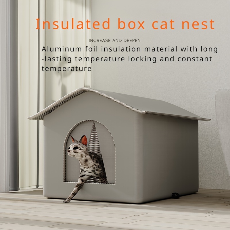 

Oxford Fabric Pet House, Contemporary Style, Waterproof And Weather-resistant, Large Space Shelter, Easy , No Power Required, For Cats And Dogs