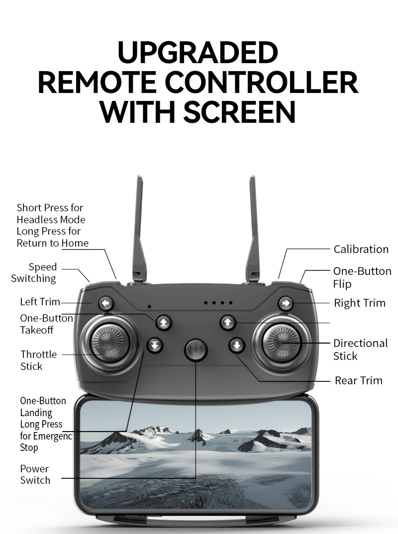 TONG LI Remote Control Airplane for Adults, Portable Foldable Quadcopter Drone, No Camera/Single Camera/Dual Camera Options, Gift, HD Aerial Photography, Headless Mode, 3D Flips, Electronic Gyro Stabilization, Gesture Selfie, Waypoint Flight, One-Key