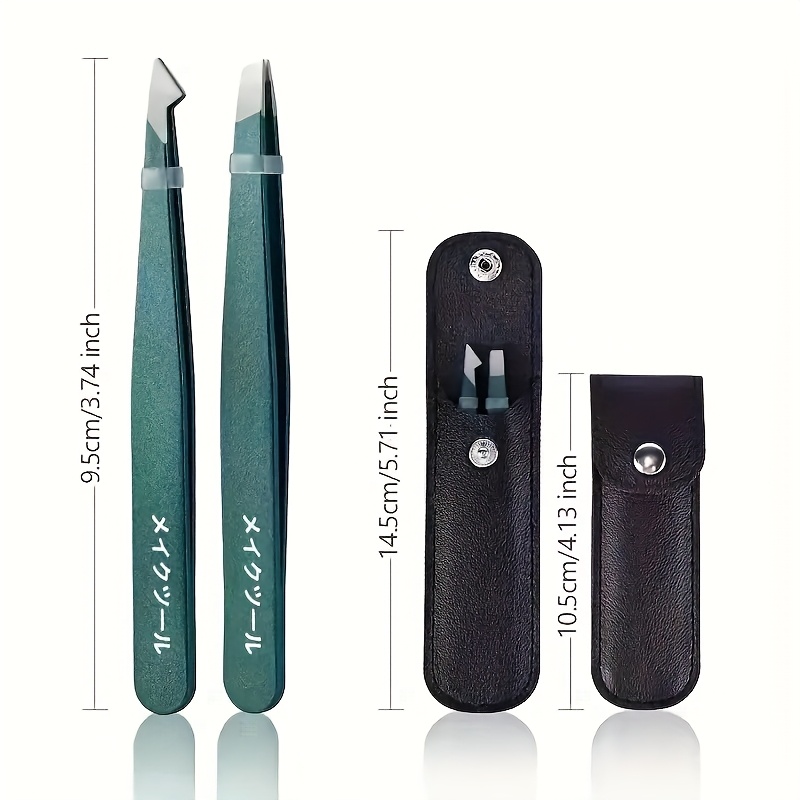 Image of High-precision Stainless Steel Tweezers Set With Storage Case, Suitable For Men And Women, For Hair Removal, Beard Plucking, Eyebrow Shaping, And Applying False Eyelashes, Easy To Grip, Great Gift For