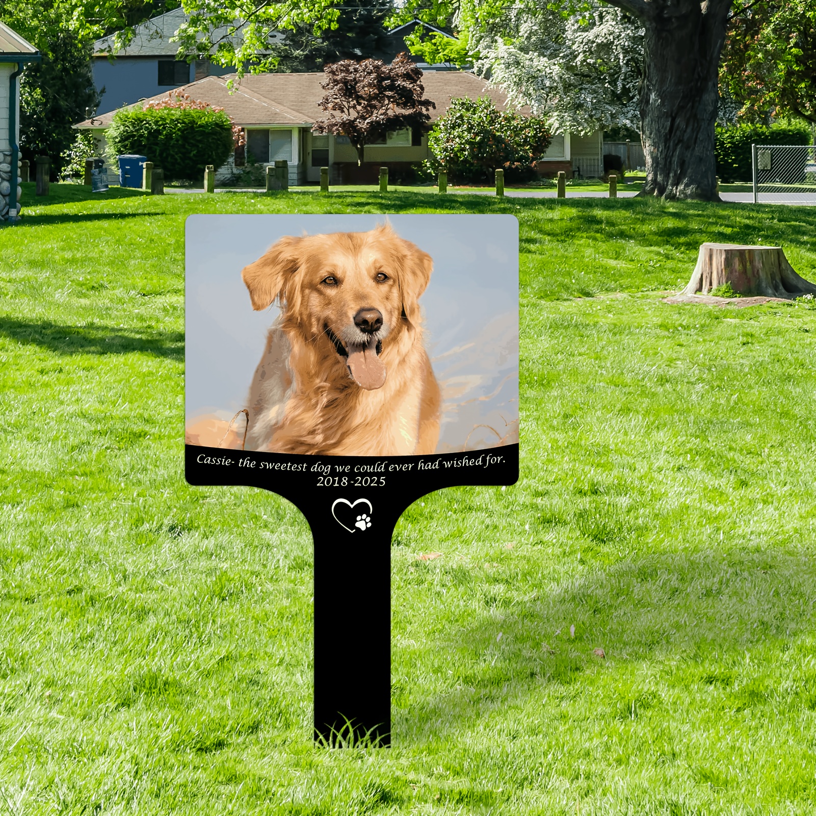 Customizable Personalized Dog Missing Memorial Garden Stake
