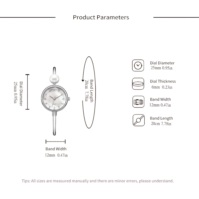 1pc elegant quartz wrist watch for women bracelet shaped classic   alloy band case ideal gift for students and ladies wrist watches Product details 10