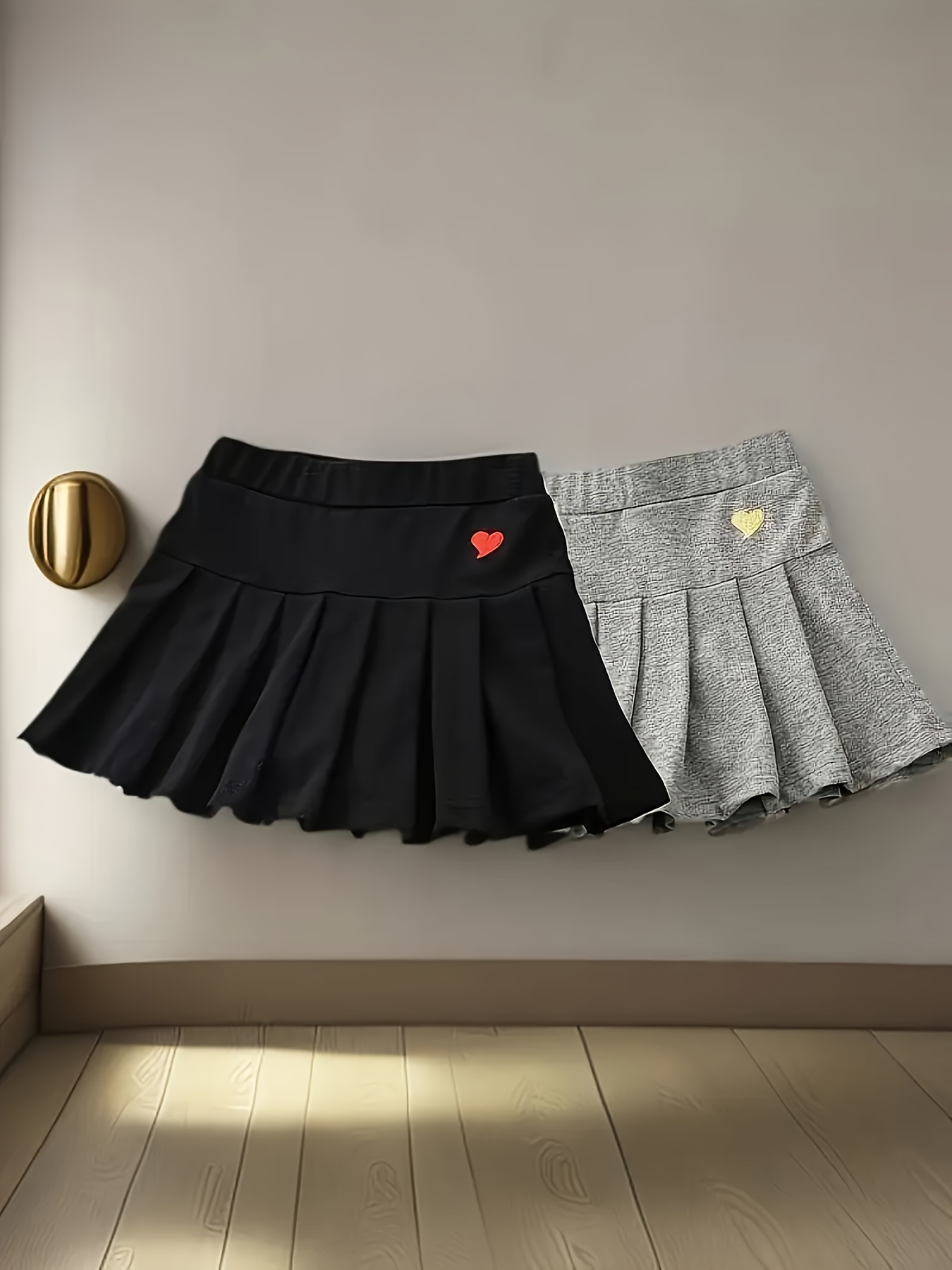 2 mädchen freizeitrock hosen mit sicherem elastischem bund - maschinenwaschbare, einfarbige rockhosen für kleinkinder und kinder, atmungsaktives sommer-set