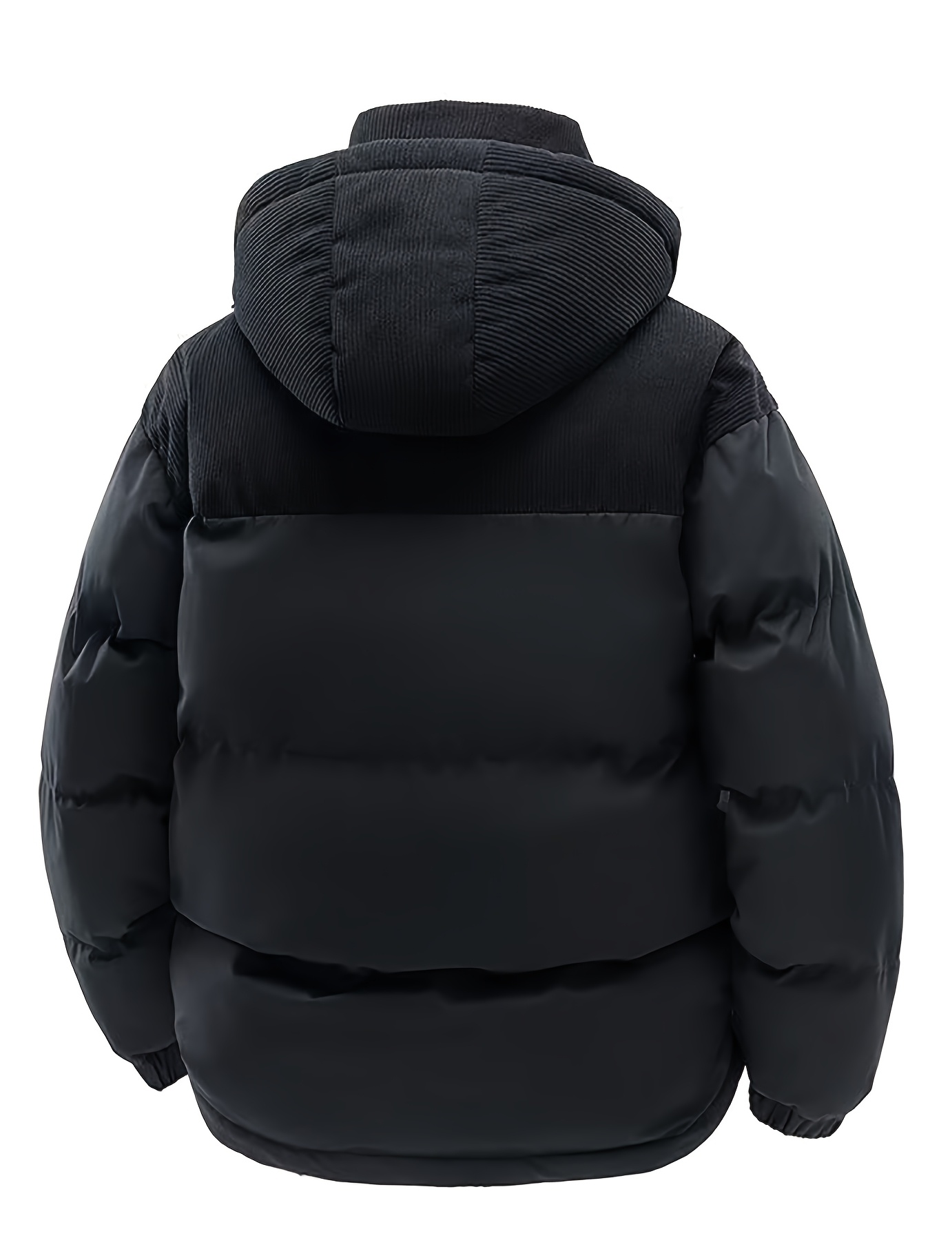 Men's Thickened Warm Hooded Jacket with Print Design