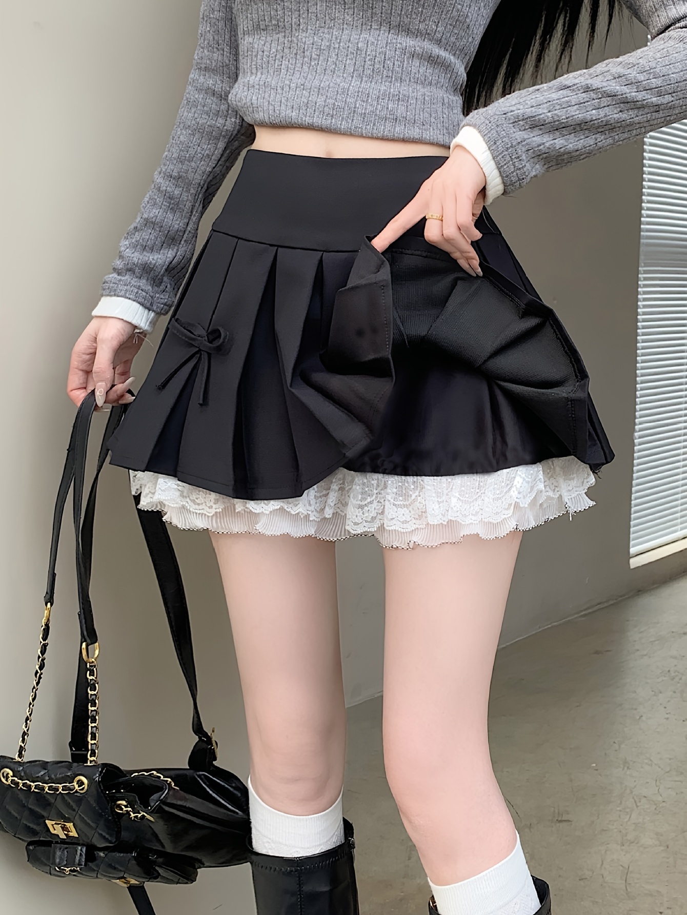 国内で当店のみ CFIERCE - TAFFY SHORTS-SKIRT skirt with shorts sold on Temu United States