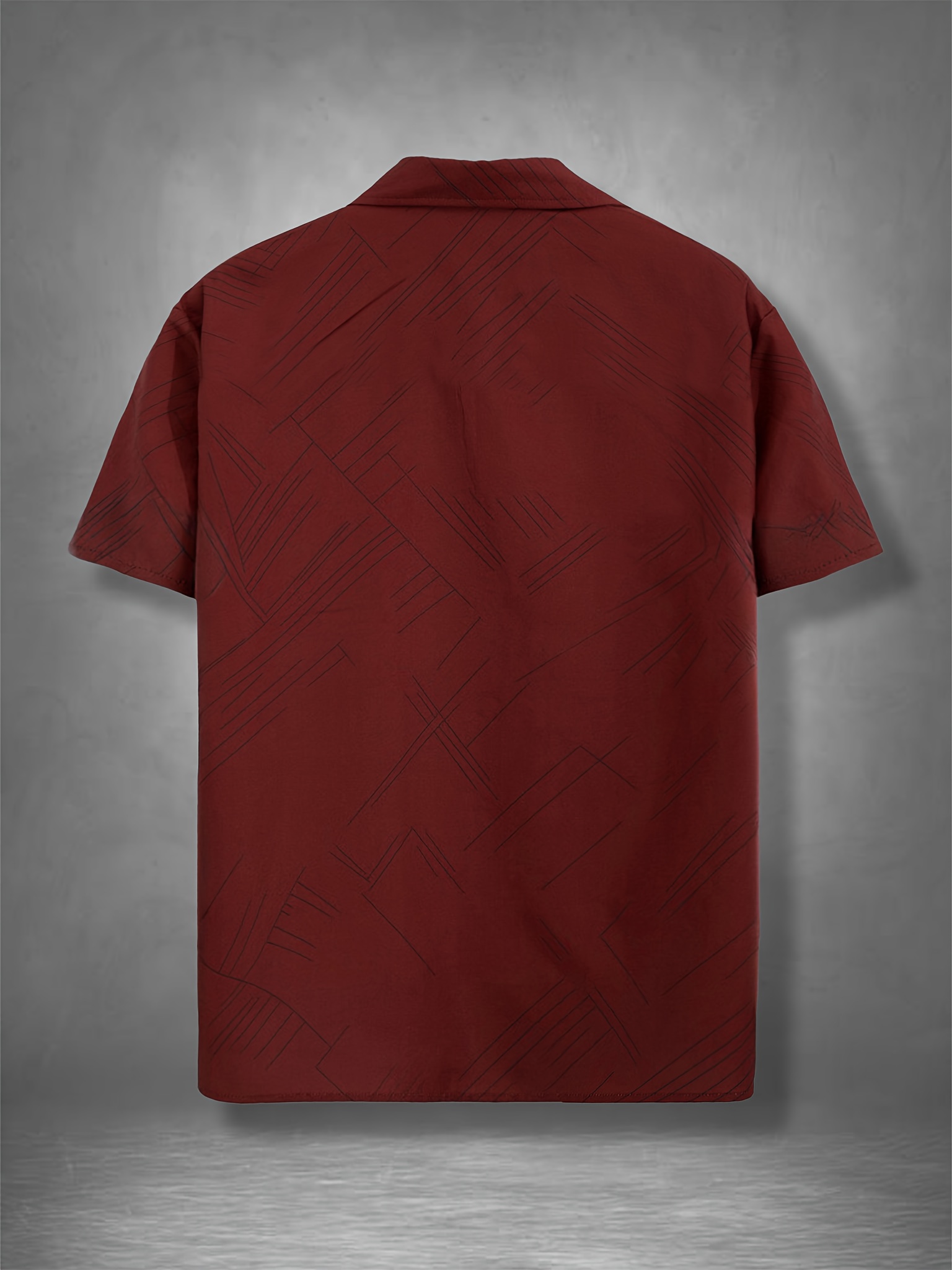 ανδρικό πουκάμισο με γεωμετρικό σχέδιο για επαγγελματική περιστασιακή φορεσιά - λευκό με μαύρο γεωμετρικό μοτίβο, πολυεστέρας, πλενόμενο στο πλυντήριο, κλασικός γιακάς, επαγγελματική περιστασιακή φορεσιά | κομψά κοντά μανίκια | μη ελαστικό υλικό,   Στοιχεία είδους 7