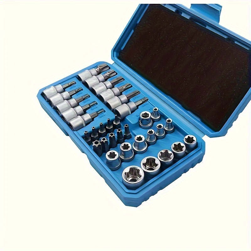 

34pcs Socket Set With Star And Hexagonal Patterns, Fit, Non-electric, Material