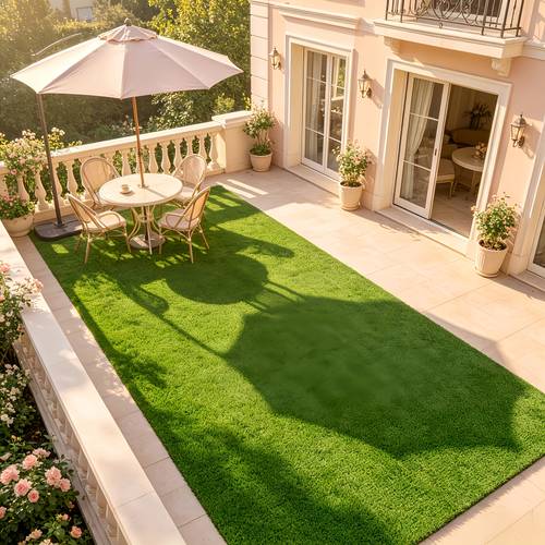 large size artificial roll up faux turf mat wear resistant and sun resistant suitable for gardens walkways and doorways multi scene use texture for market stalls and exhibition booths