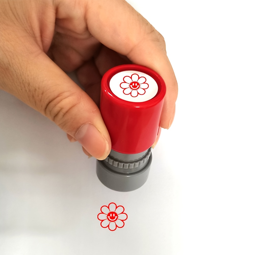 Sunflower Customer Service Stamp With Ink - Fun Message Receipt Seal, Durable Abs Material, Ideal For Use
