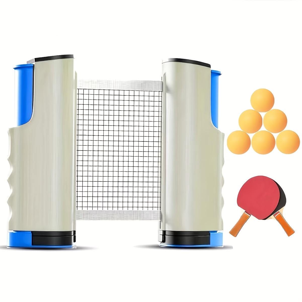 Table Tennis Net Set with Paddles and Training Balls, Portable Setup