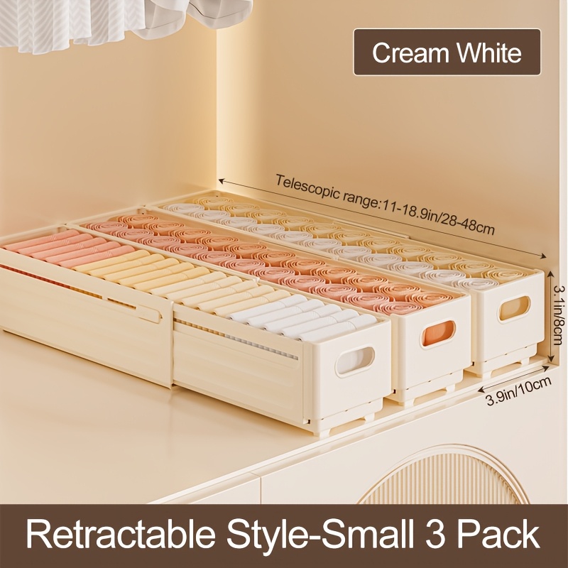 TEMU Clothes Storage Box Retractable Wardrobe Storage Layered Artifact Clothing Storage Socks Underpants Organizer, Wardrobe Partition