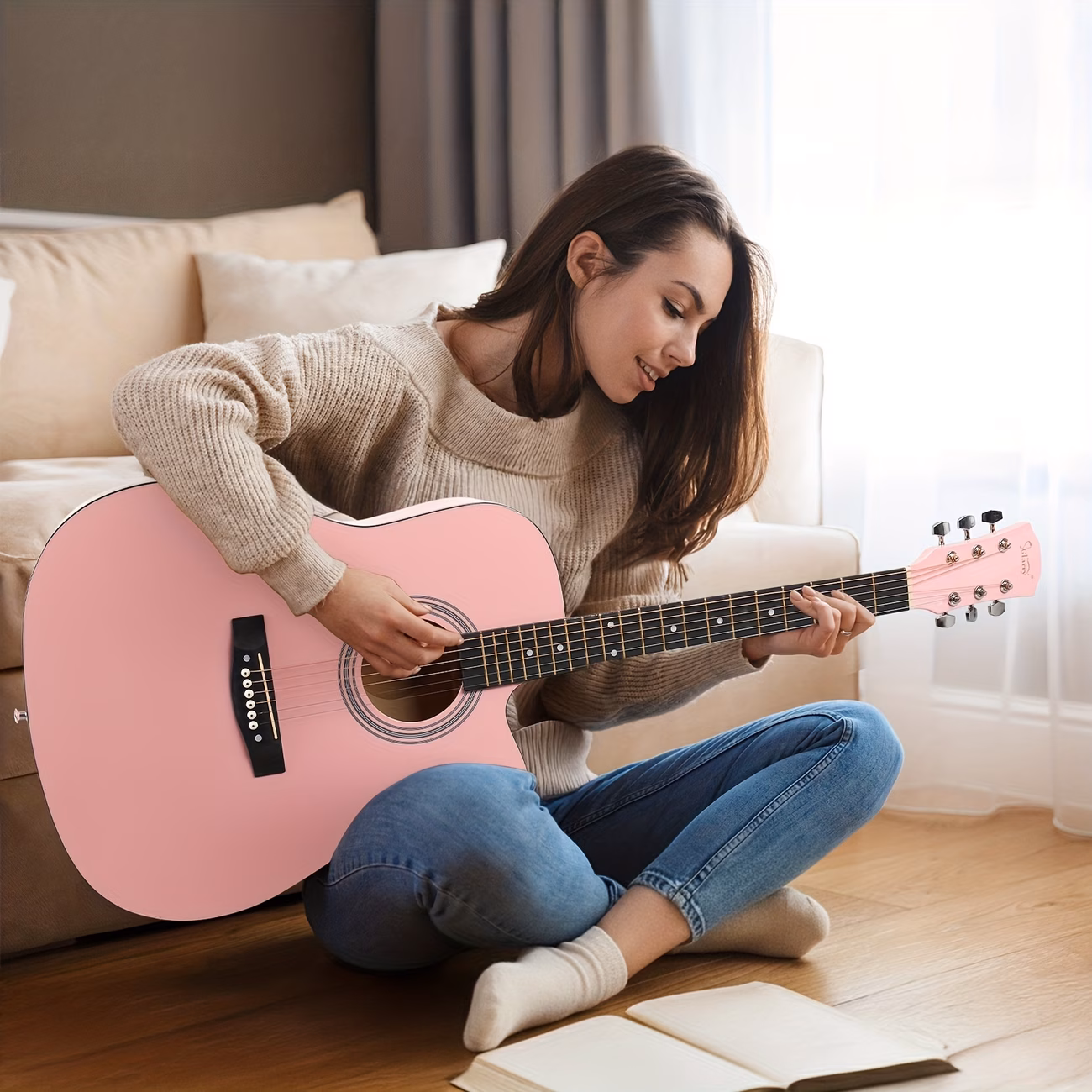 Glarry 41-Inch Acoustic Guitar Kit, Cutaway Design, Acoustic...