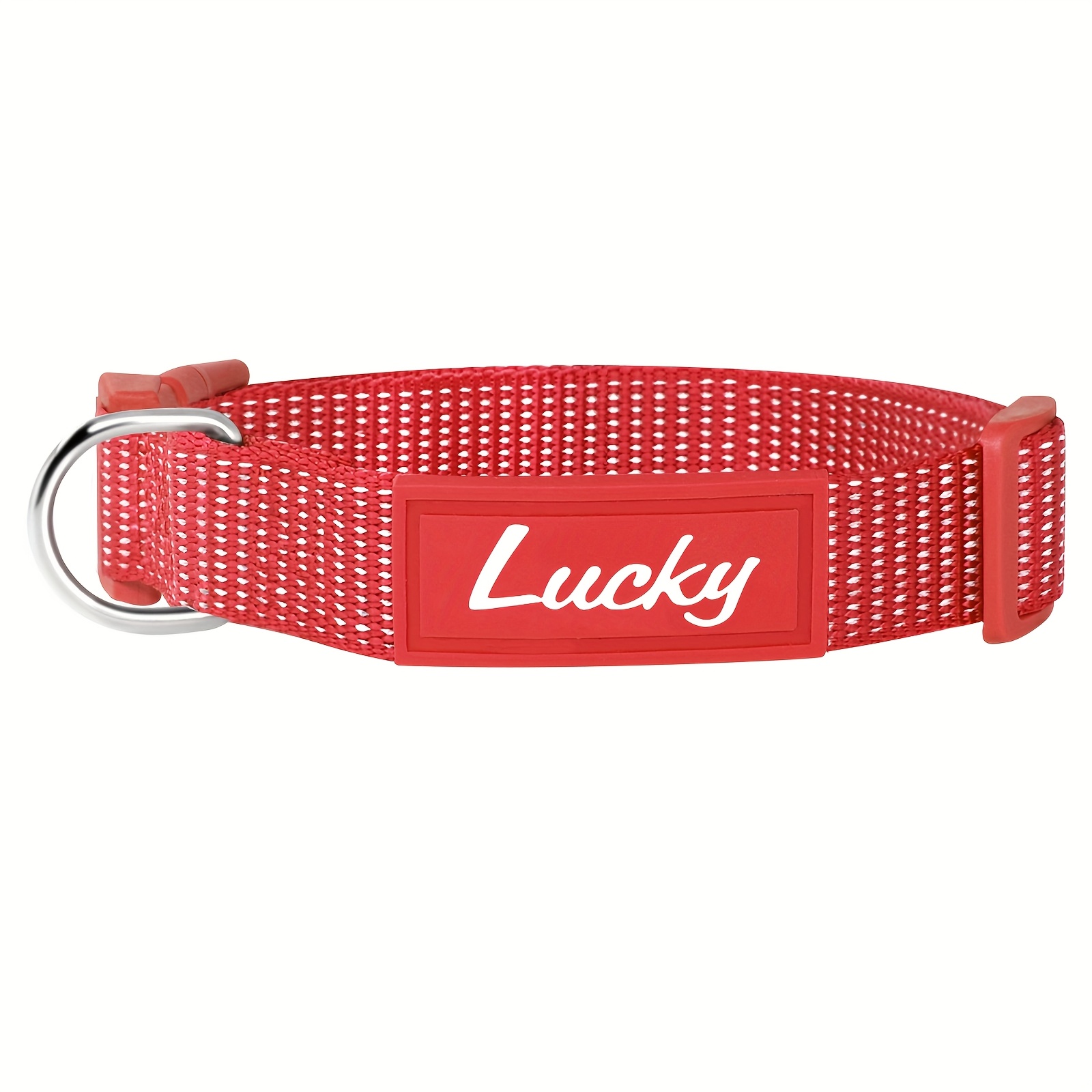 TEMU Collar para perro (personalizado) con impresión UV reflectante fuerte, y número de teléfono del animal de mascota, collar reflectante de nailon