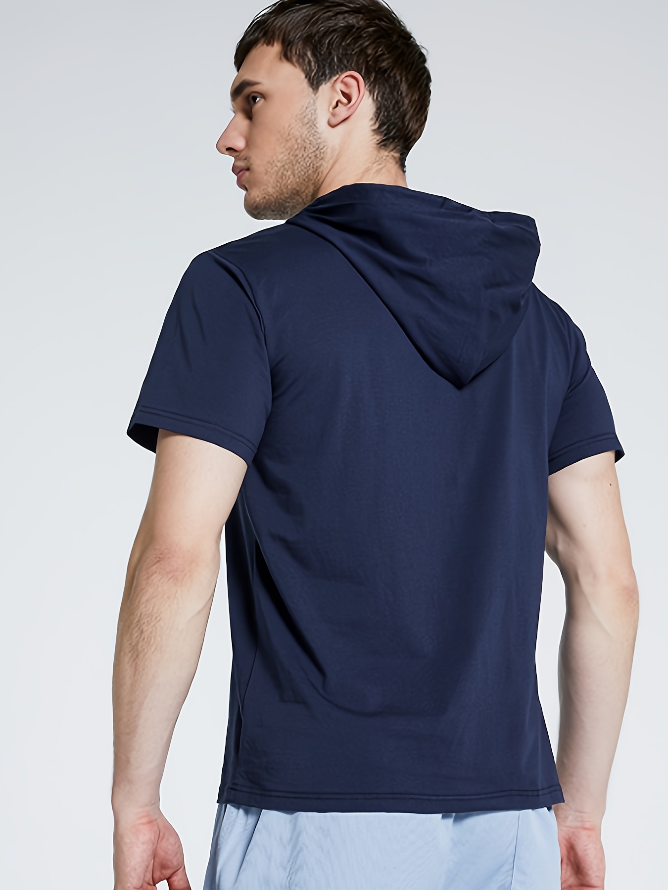 casual stylish lightweight short sleeve hooded sweatshirt - Temu