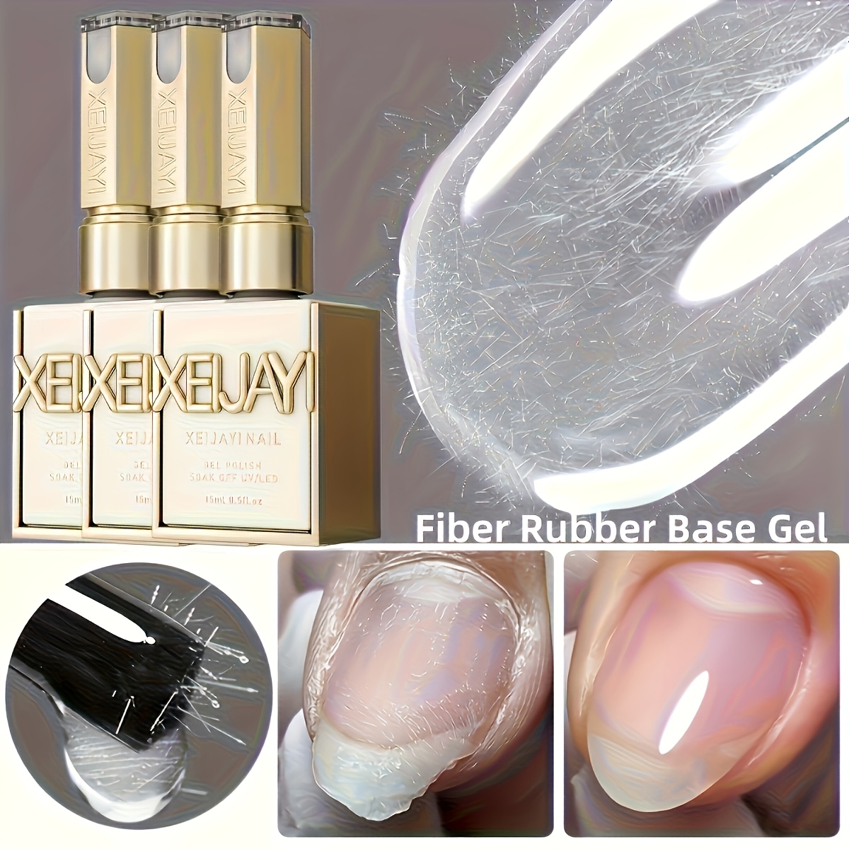 Image of Xeijayi Photo Frame Bottle Fiber 3pcs---2026 New Nail Function Fiber Gel Nail Extension Broken Nail Filling Nail Surface Lasting Reinforcement Not Easy To Break