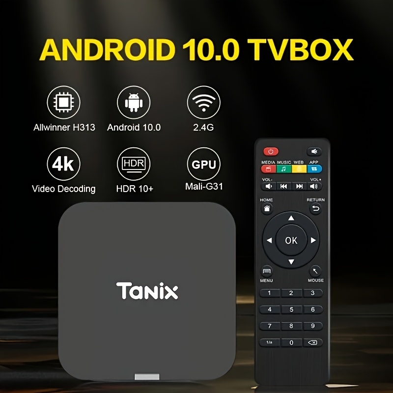 Ultra Mini Portable Tanix TX1 TV BOX Android 10 Lecteur Média Réseau Intelligent - Allwinner H313, WiFi 2, 4G Ulta HD 4K 1GB/2BG RAM 8GO 16Go Stockage Alimentation USB Delivery Stereo 1080P DDR3, Supporte HEVC MAIN 10 ️