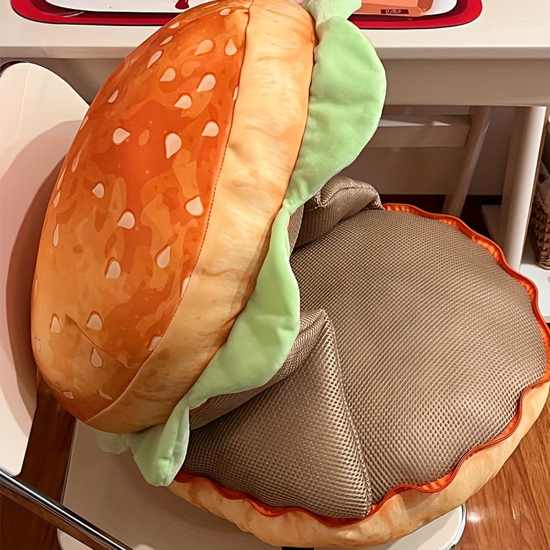 

Classic -shaped Plush Cushion - Hand-washable, -themed Decorative Pillow With Zipper Closure, Ideal For Home , , Hamburger Pillow