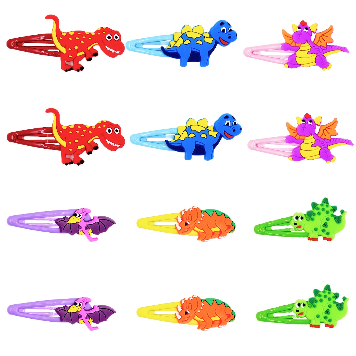 Image of Gift For Her/him 12-pack Dinosaur Hair Clips, Dinosaur Decorative Bb Clips, Dinosaur Themed Party Decorations, Small Birthday Gifts, Gift Bag Fillers