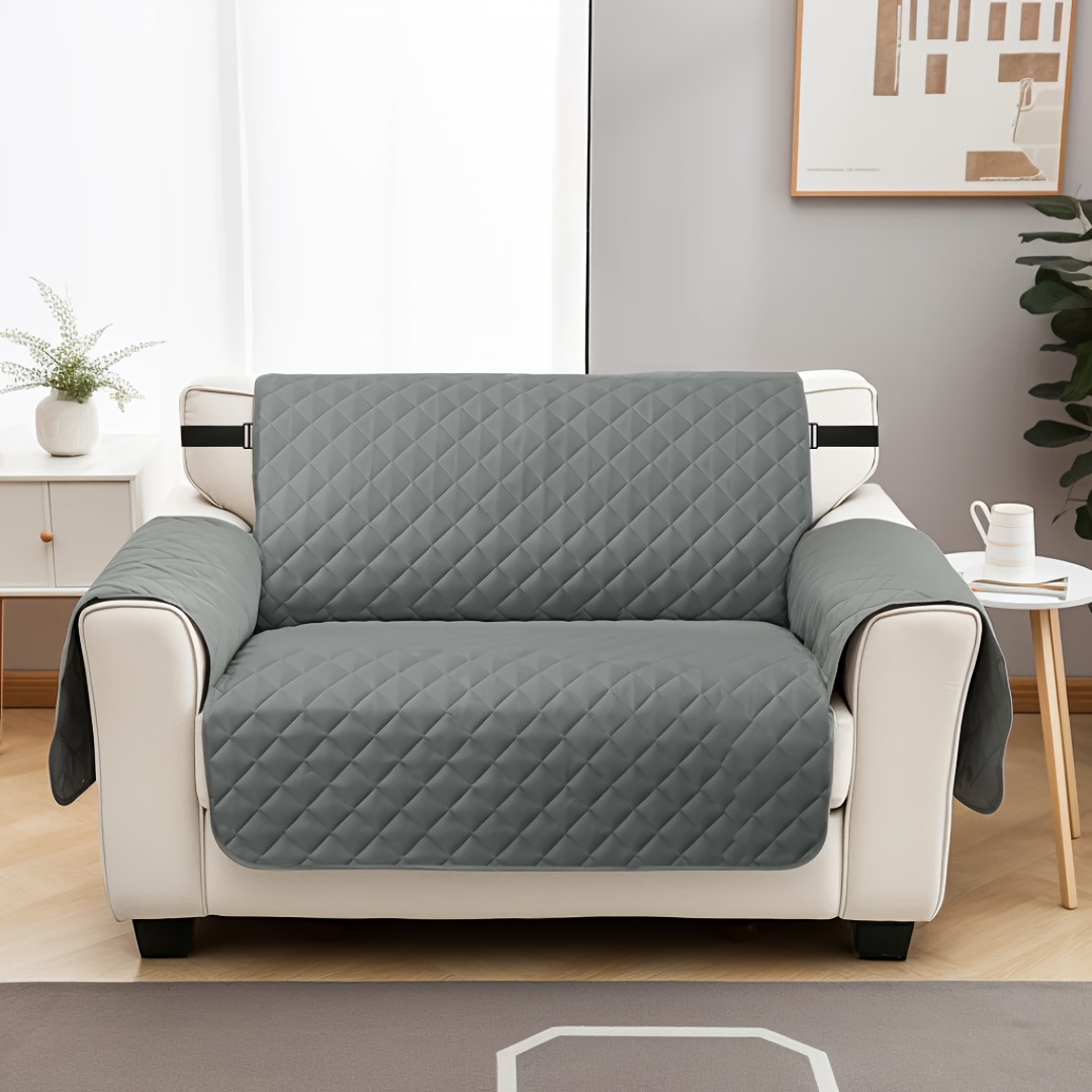 TEMU 1/2/3/4-seat Recliner Chair Covers, Non-slip Dog Chair Cover Furniture Protector. Solid-color Polyester Velvet Anti-slip Sofa Cushion Set For