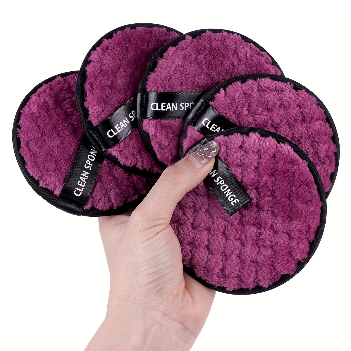 Maange 5pcs Reusable Makeup Remover Pads, Soft&comfortable Cleaning Pads, Carrying Facial Cleaning Tools, Mother's Day Gift