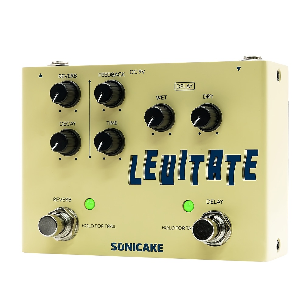 

1pc Sonicake 2 In 1 Digital Delay And Guitar Effects Pedal, Signal, Button Controls, Hardwired Power, Metal Body, No Battery Required