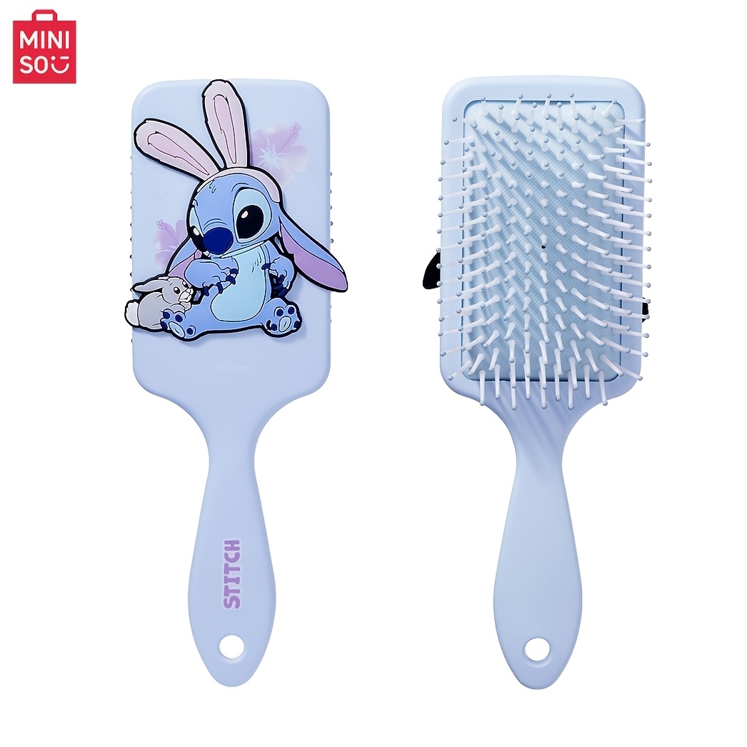 

1 brosse à cheveux de massage carrée MINISO Lilo & , matériau PP, design de de dessin mignon, brosse à airbag pour démêler tous les types de cheveux