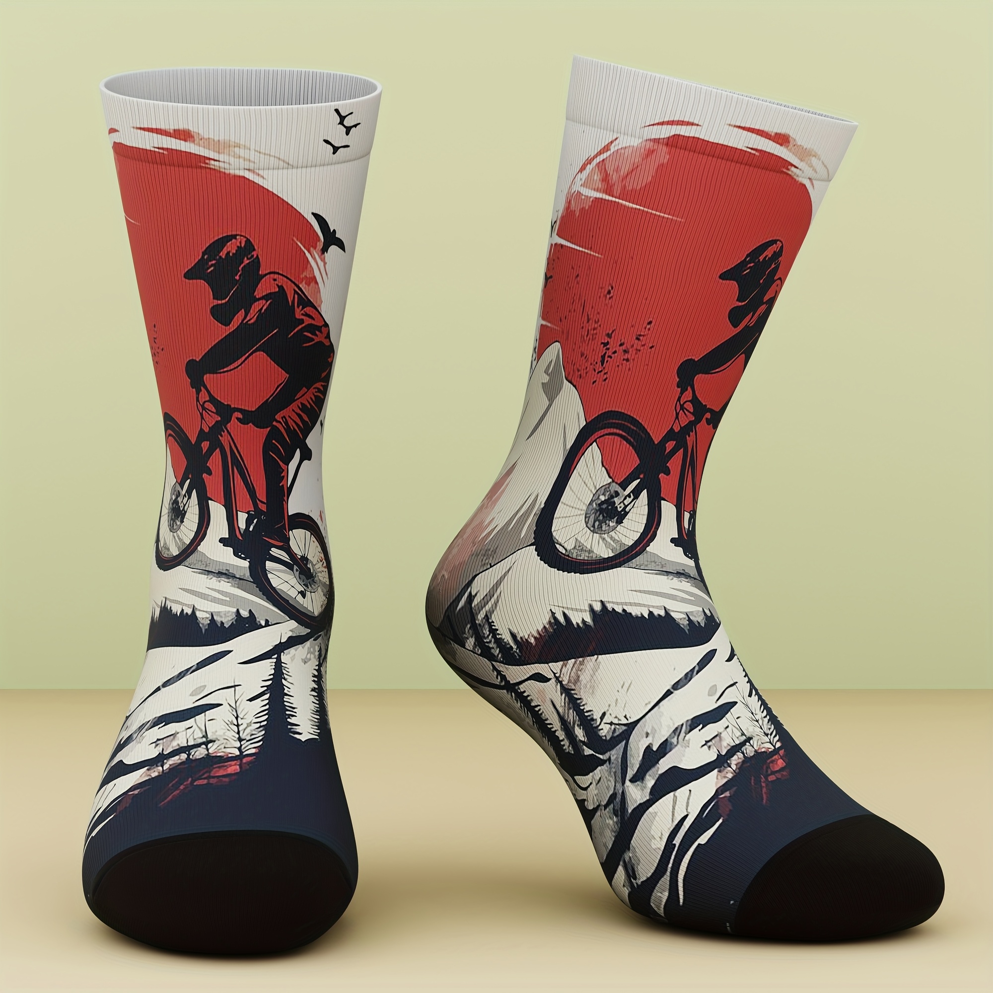 E-shop 1 Paar Unisex Socken, Fahrrad-Thema, Neues Socken-Geschenk, Lustig und , Bequem und Atmungsaktiv, Geeignet für Outdoor-Sportarten,