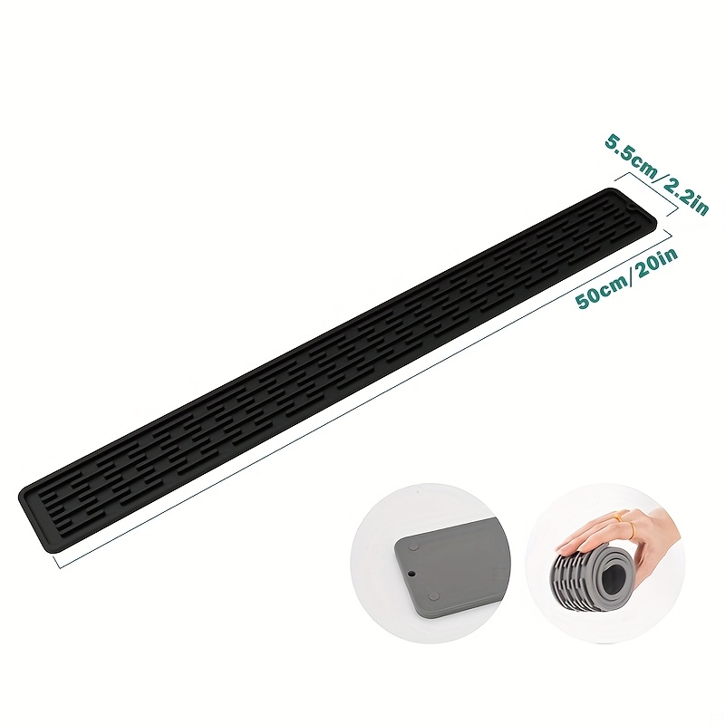 Silicone Tableware Drying Mat Kitchen Counter Narrow Long Rectangular Drainage Mat Heat Insulation Pad Outdoor Rv Window Sill Sink Edge Silicone Storage Pad Bar Pad