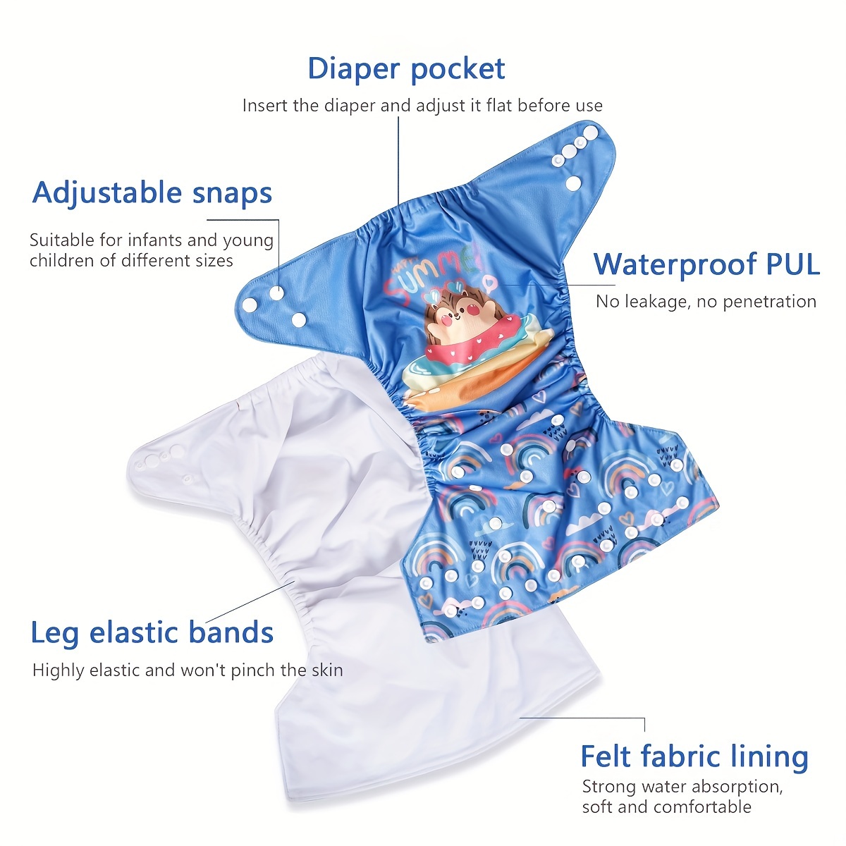 reusable waterproof potty training pants for   cartoon animal design breathable leak proof polyester high quality washable     0 3 years     details 3