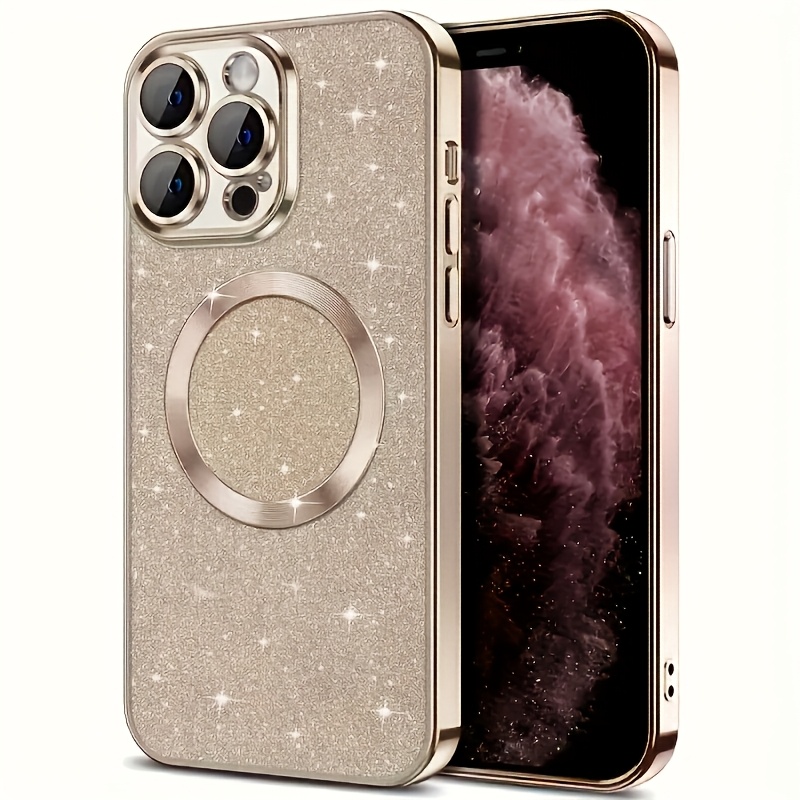 Coque de luxe transparente magnétique à paillettes, étui en TPU souple pour iPhone 15 Pro Max 14 13 12 11, chargement sans fil, diamant – acheter aux petits prix dans la boutique en ligne
