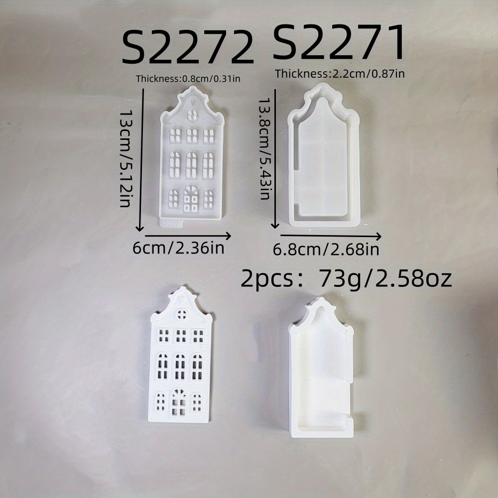 Image of Resin Silicone Mold House Combination Three-dimensional Decoration Silicone Mold Diy Candle Silicone Mold Gypsum Decoration Silicone Mold Silicone Mold Home Decoration Epoxy Resin Mold 73 S2271