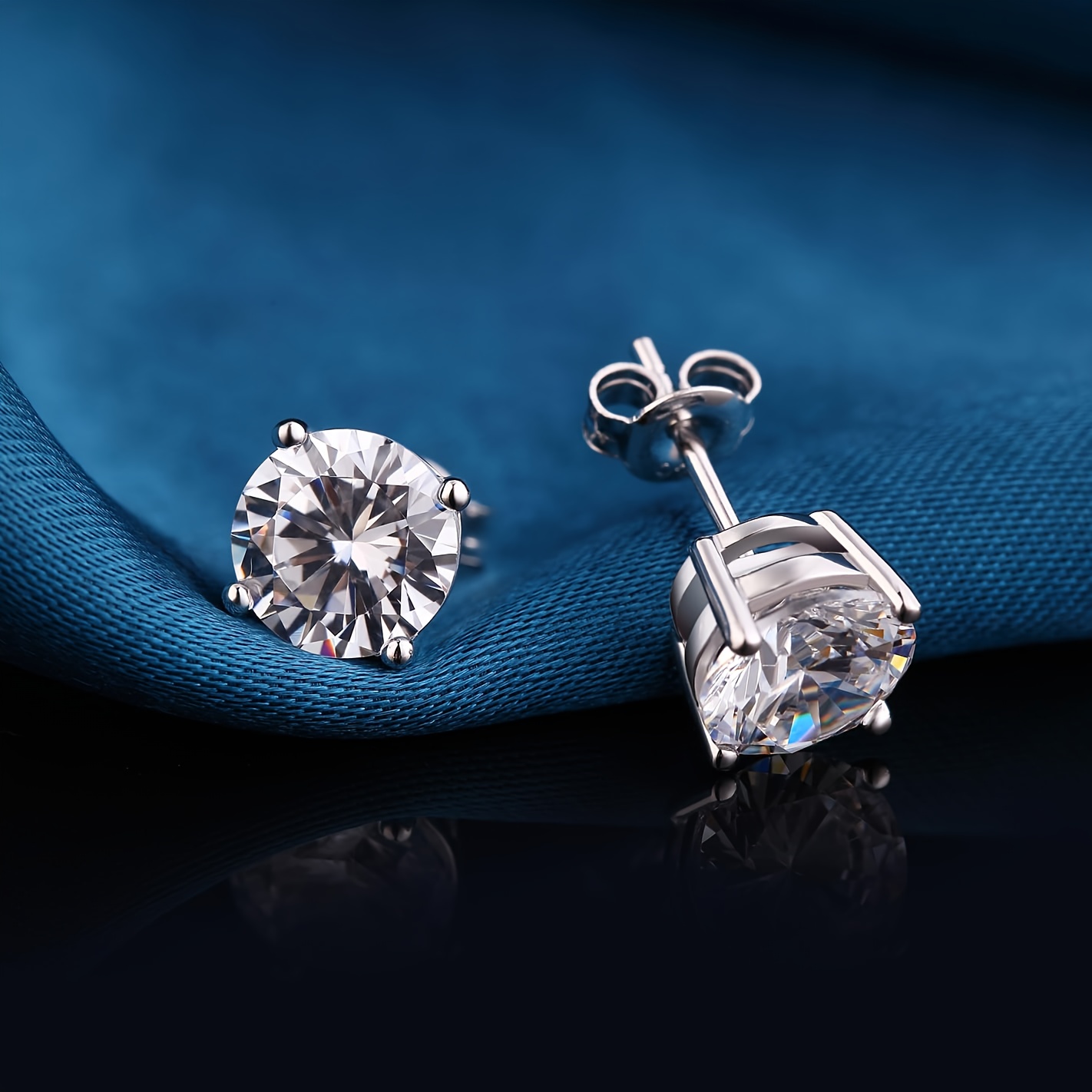     1 4 carat moissanite four prong earrings 925 sterling silver   vvs1 round cut earrings fine jewelry gifts for men and women couple gifts mothers day gifts Product details 3
