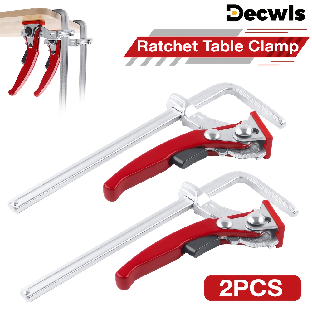 2pcs Heavy-Duty   Ratchet F Clamps, Ratchet Guide Rail Clamps, Stable Fixing Clamps, 200*60mm Adjustable Desktop Clamps,   Woodworking and Metal   Projects -  , Quick Clamping, and Reliable Performance, Metal Material, No Electricity or Battery Needed, Woodworking Tools | Adjustable Clamps | Metal Construction, Woodworking Tools And Accessories, Clamps for Woodworking, Woodworking Clamps, Ratcheting Clamp, Holds Clamps Stable, Stops  