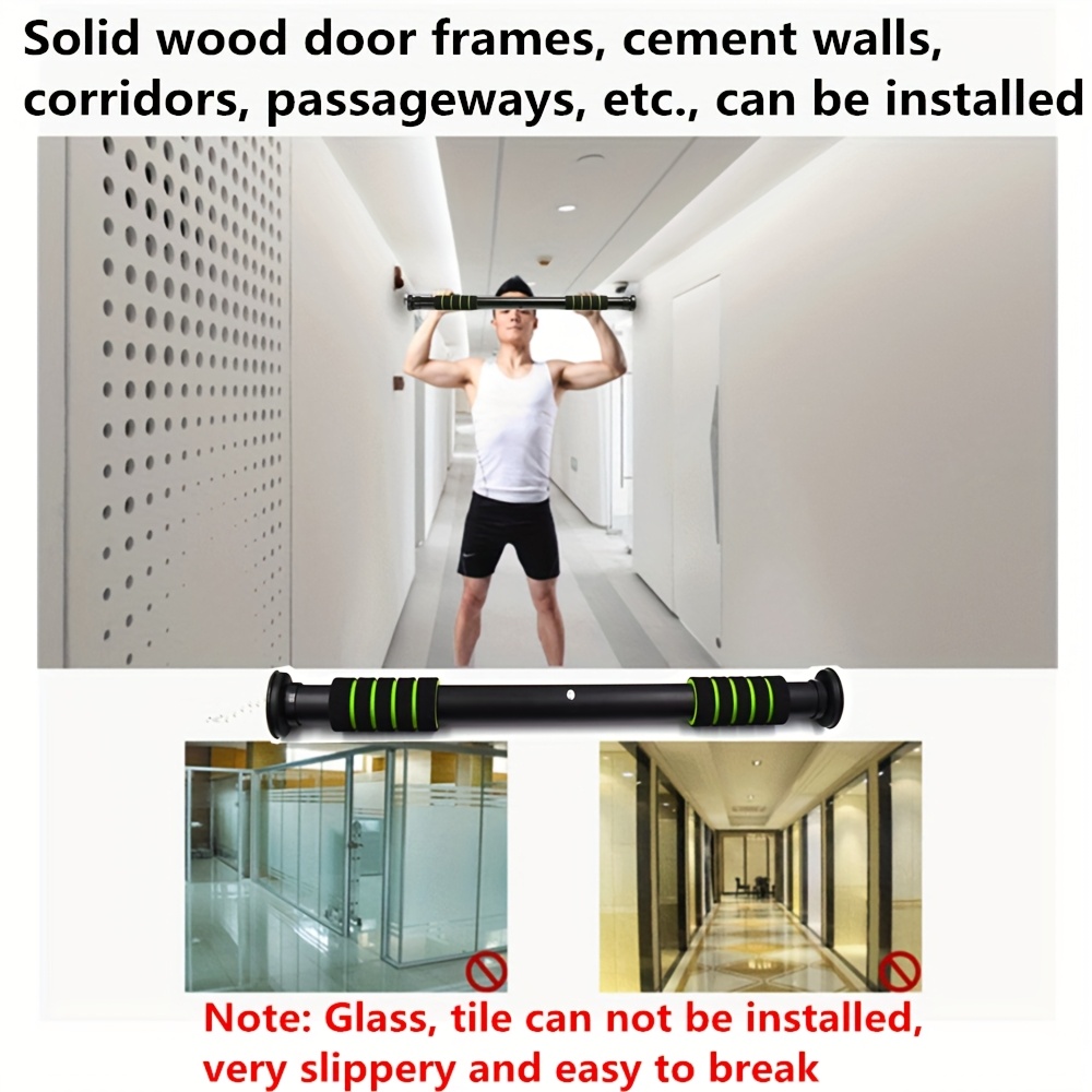 adjustable door frame pull up bar indoor wall mounted fitness equipment made of carbon steel with no drilling required designed for strength training and bodyweight exercises in a home gym Product details 7