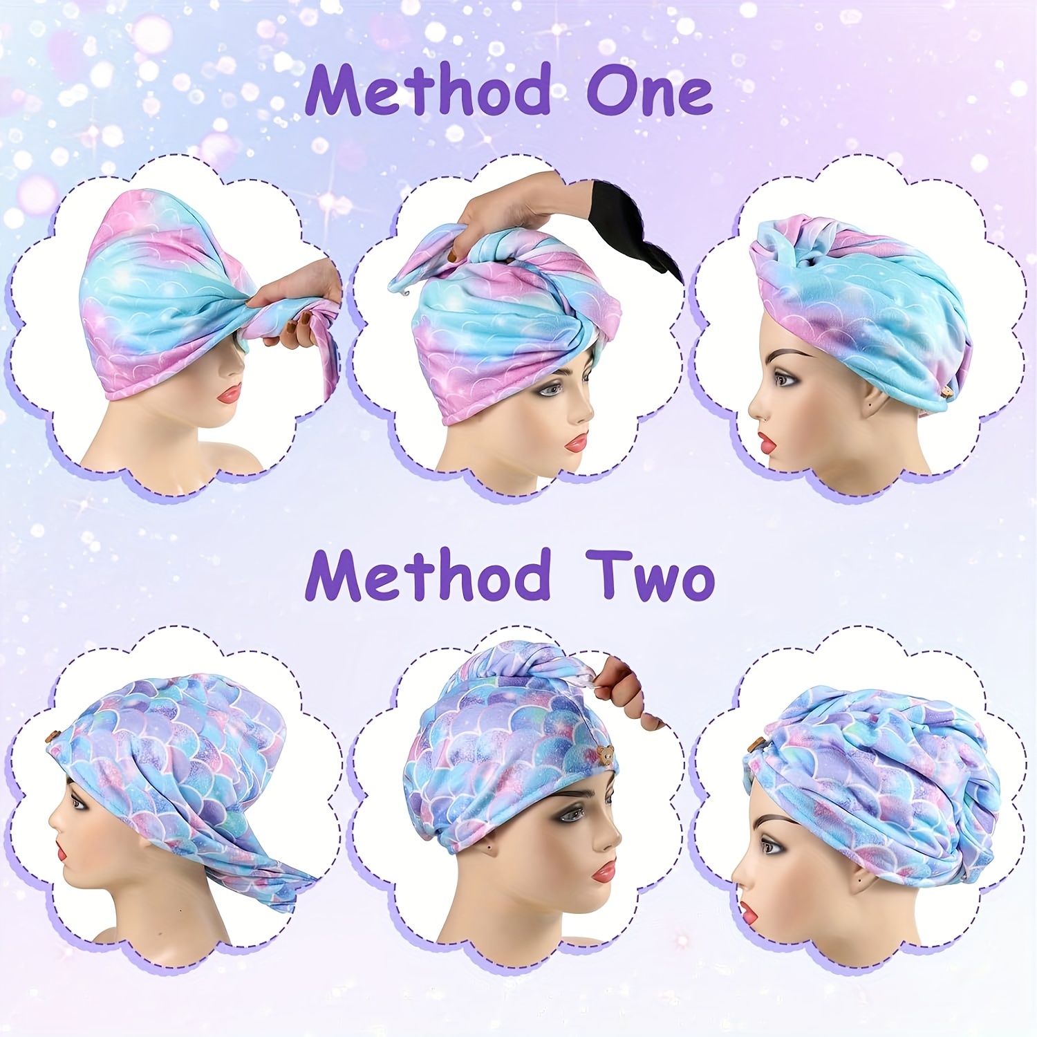 cartoon mermaid microfibre hair towel hair towel wrap hair towel microfibre hair towels rapid drying hair towel turban details 5