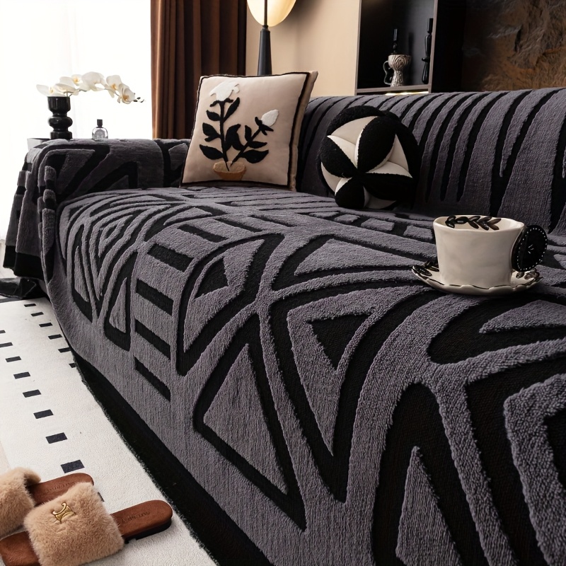 Mirror Yi Thick Plush Sofa Cover, Pet-Friendly Design