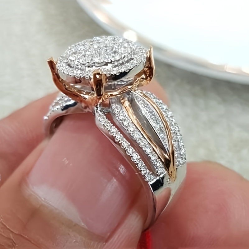 

Classic Full Of Small Synthetic Zirconia Women's Ring, And , , Travel Souvenir, Romantic Proposal, Promise, Eternal Engagement, Wedding Ring, Anniversary, Christmas Gift