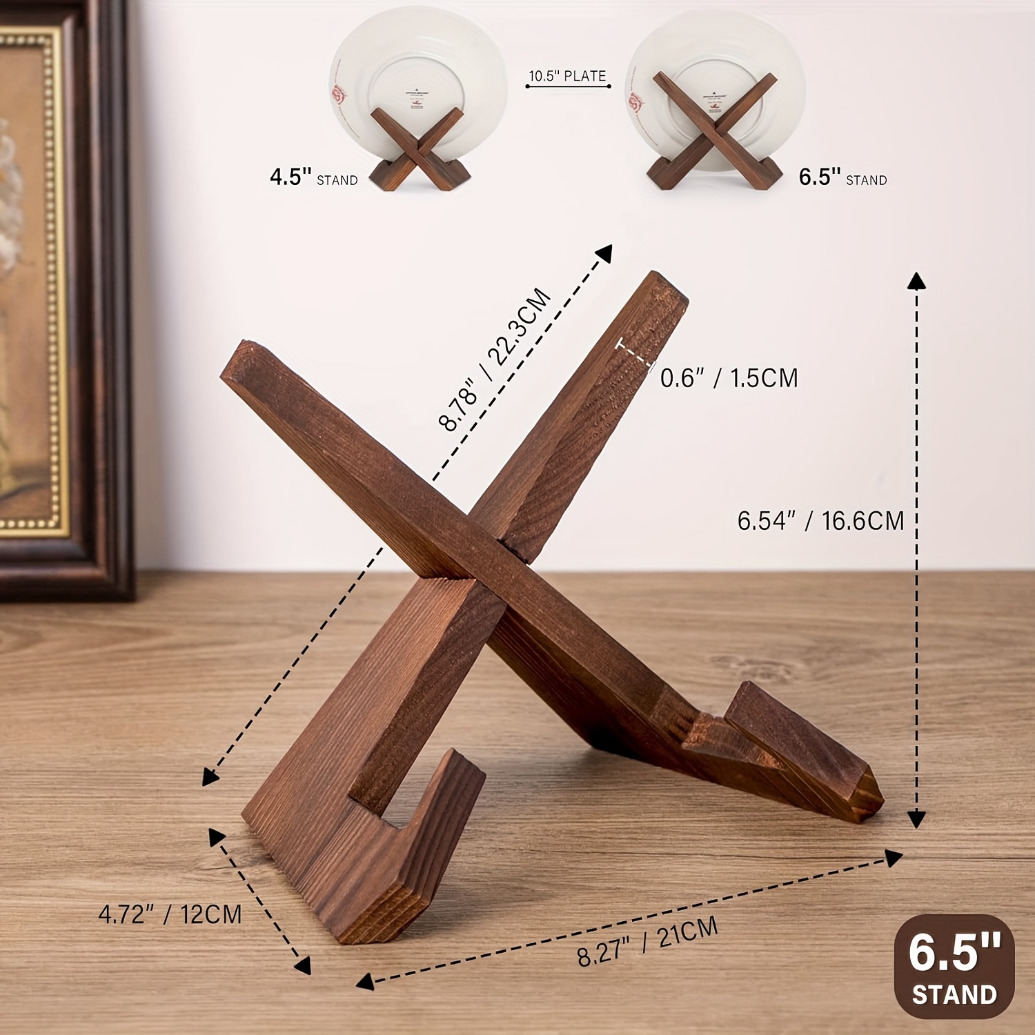 vielseitiger holz displayständer 4.5/6.5 tellerhalter