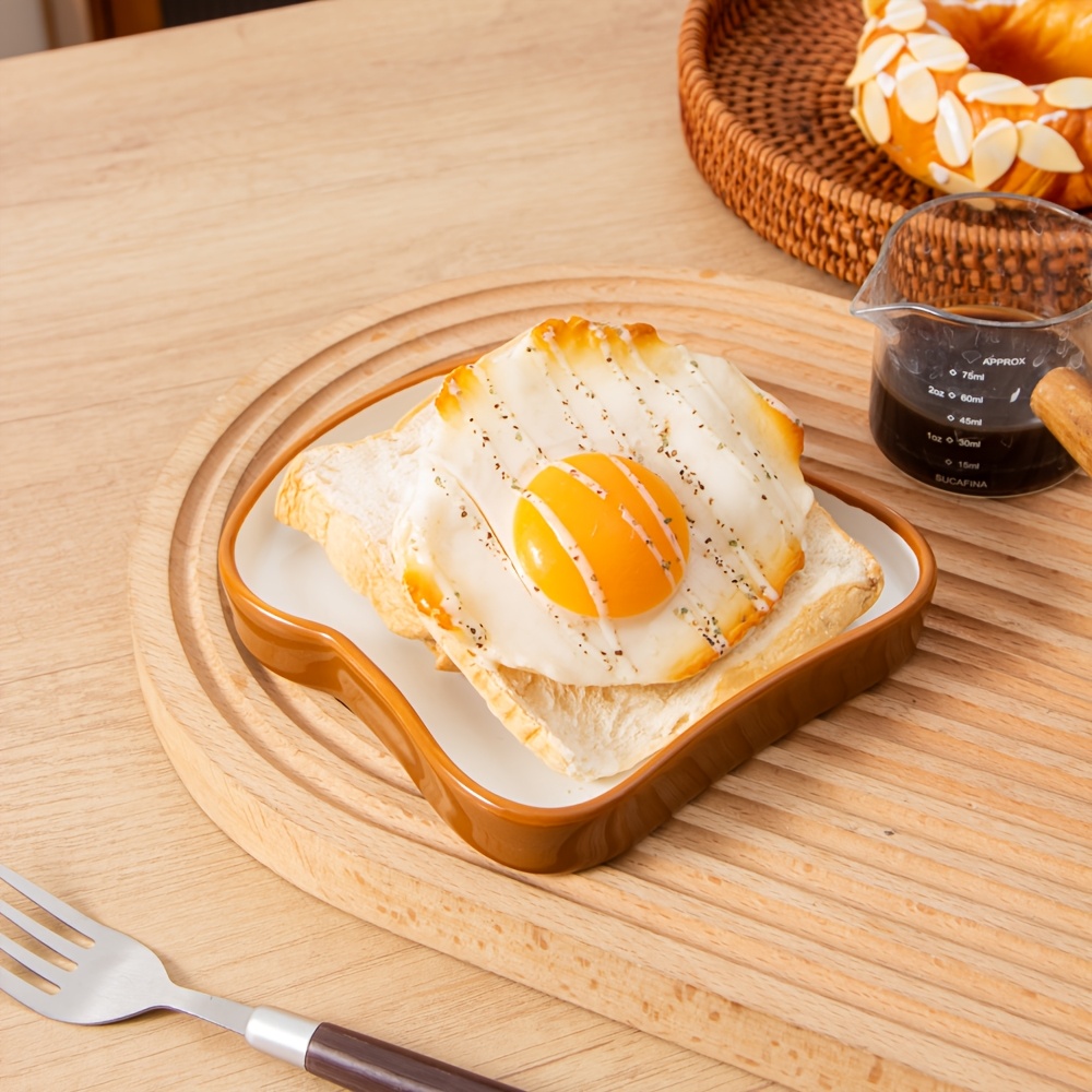 1 stück keramik dessertteller niedliches toast gesicht
