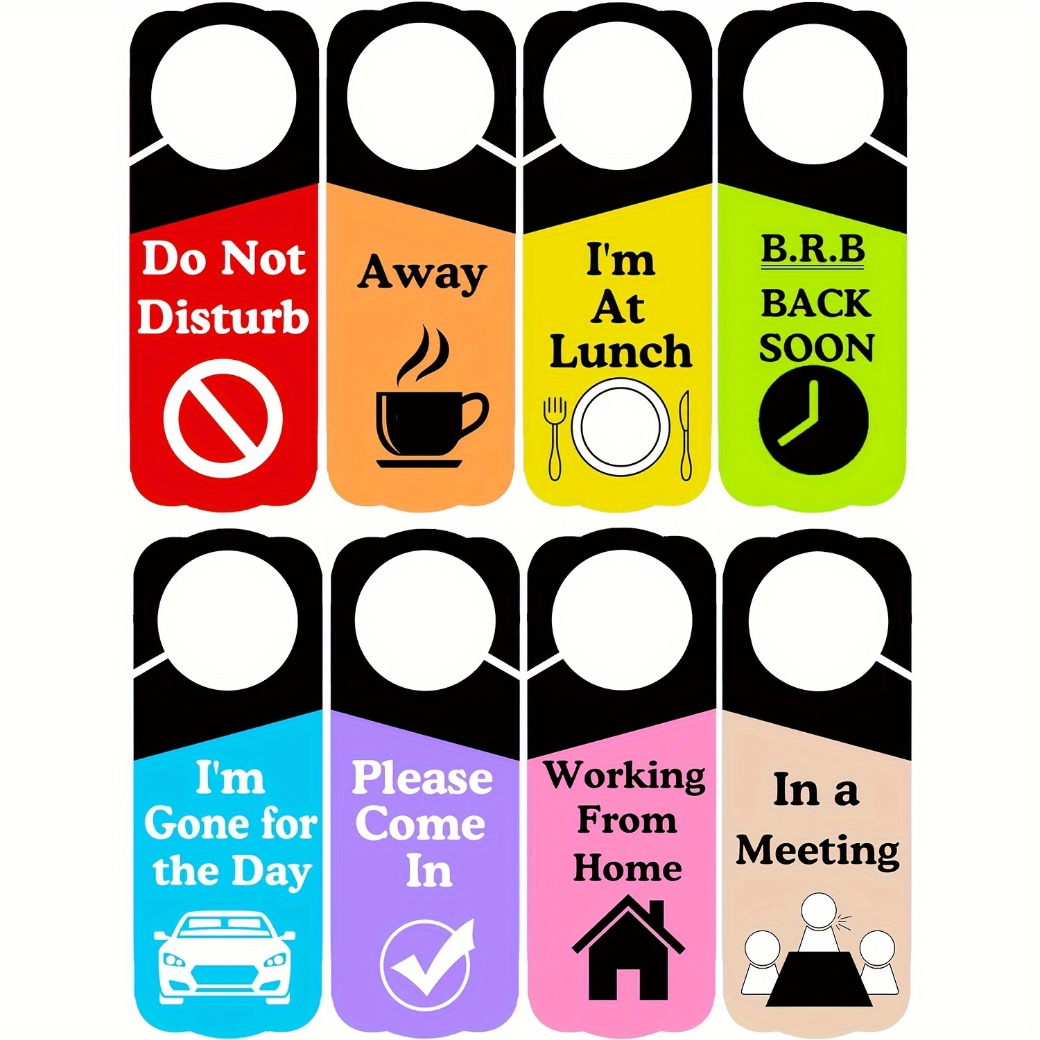 

8pcs Double- Signs - Polypropylene, 3.5x9.5" Size, For & Use, Displaying '' Or 'brb ' Messages, To Install And Reusable