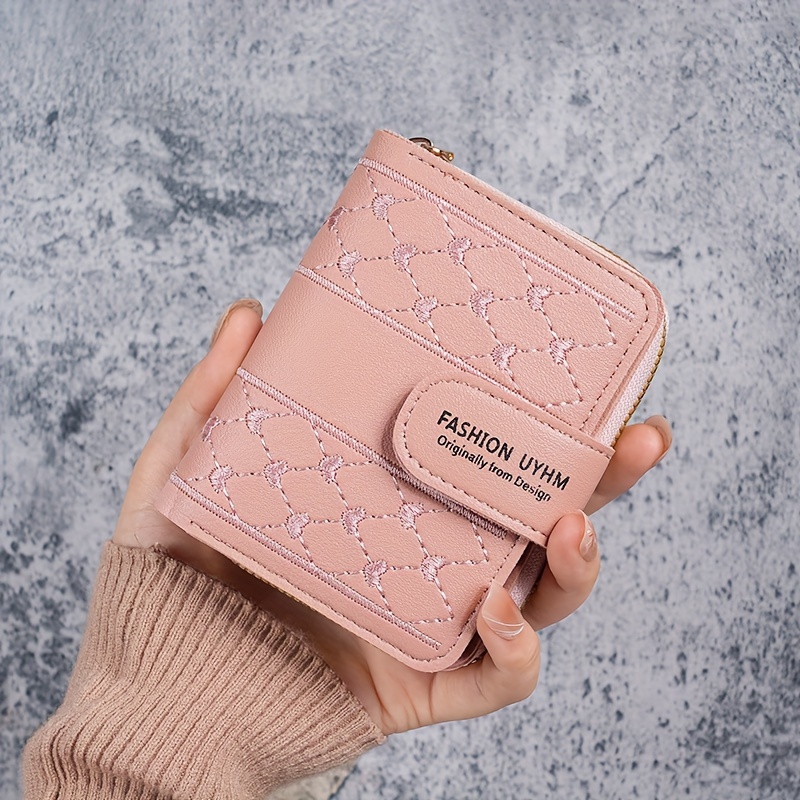 

Casual Style Women's Wallet With Embossed Pattern, Faux Leather, Zipper Closure, Continental Form Factor, Polyester Lined, Zip Pocket - Large Capacity, Korean Fashion Clutch Card Holder