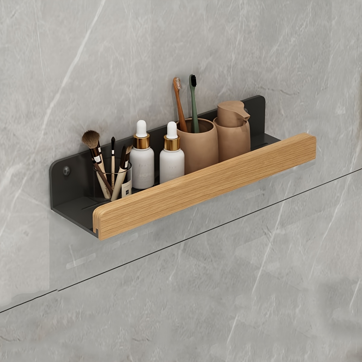 E-shop Wandmontiertes Badezimmerregal, Badezimmer Hängeablage, Kosmetik Aufbewahrungsregal, Shampoo Duschgel Halter Organizer, Badezimmer Zubehör,