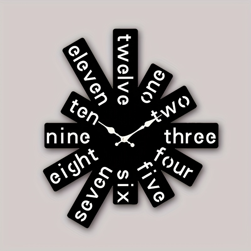 TEMU Clock, Irregular Design Digital Clock, Minimalist Creative Hanging Clock, Silent Quartz Movement, Battery-powered (batteries Not Included) â