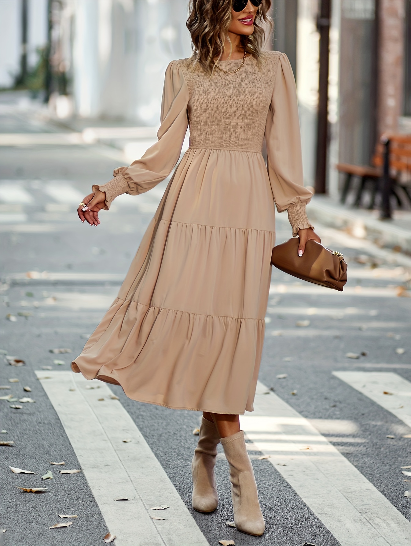 chinese dress ladies Aster Bandeau shirred Layered Ruffles Maxi Dress main image 1
