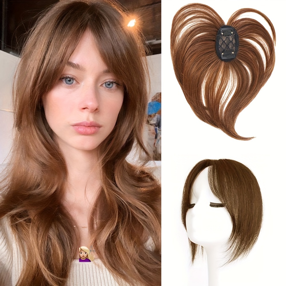 ヘアバング3Dバングトッパーシンセティックストレートエアバングヘア